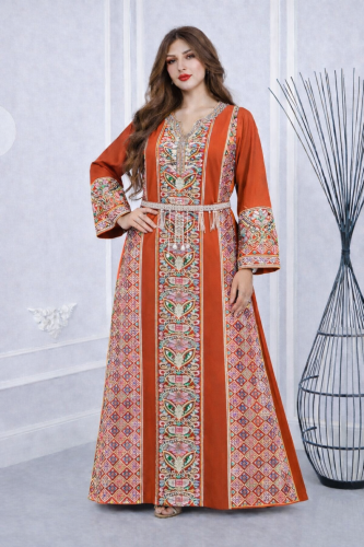 جلابية تطريز لمسه فضي خامه رايون