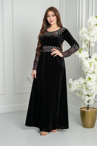 فستان مخمل تراثي ريفا