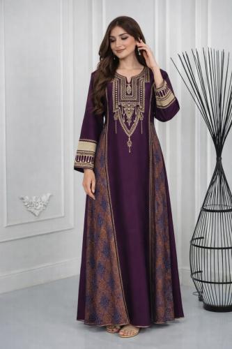 جلابيه تراثي تدخيله رايون المقاس لارج : اللون : مو...