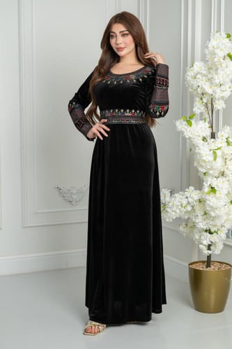 فستان مخمل تراثي ريفا