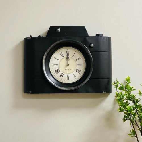 ساعة لعدسة كاميرا سودا انتيك تعمل بالبطارية