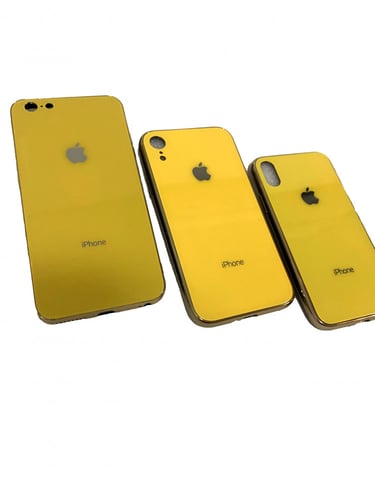 كفر ايفون زجاج أصفر Yellow glass case