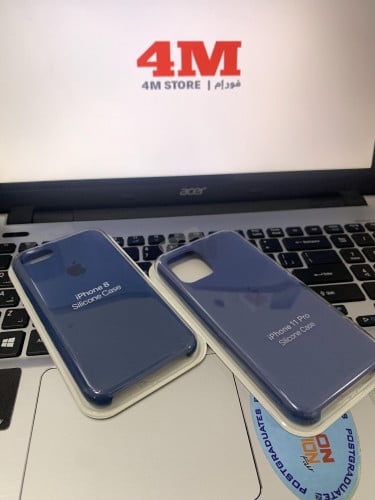 كفر ايفون 11 برو كحلي سليكون Navy silicone case fo...