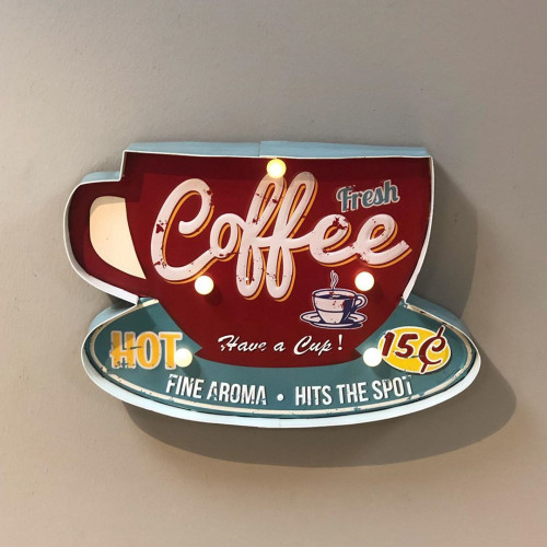 لوحة مضيئة فنجان تعمل بالبطارية