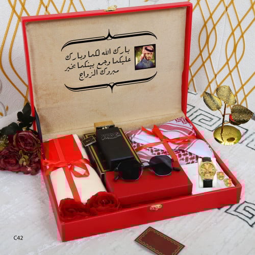 طقم هدايا رجالي بصندوق فاخر لجميع المناسبات