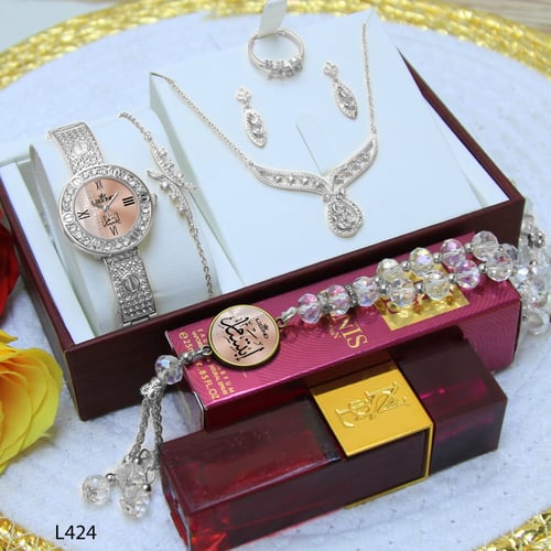 فخامة التمييز والإهداء طقم ساعة نسائية عصرية مع مج...