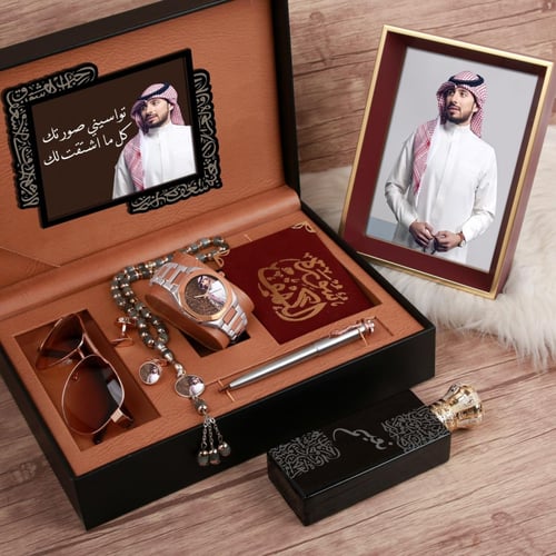 طقم ساعة رجالي بتصميم مميز وراقي