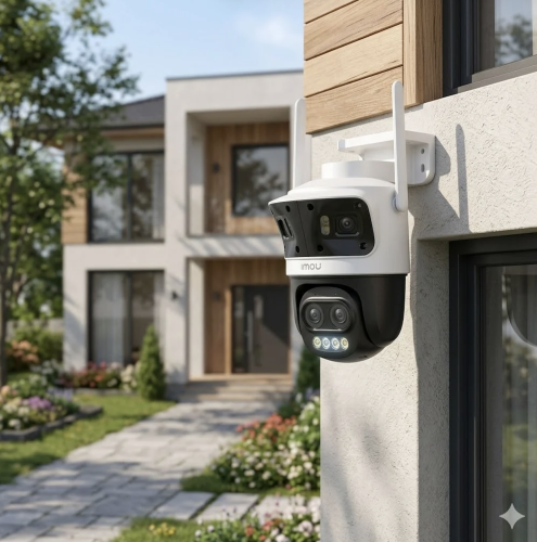 كاميرا مراقبة خارجية متحركة دقة 13 ميجا زوم 12 مرة ثلاثية العدسات Wi-Fi 6 مع PT وتتبع ذكي IMOU Cruiser Pano Z 13MP – IPC-S76DN-13M...