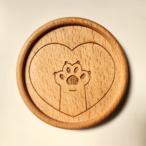 قاعدة أكواب خشبية - Cat Paw