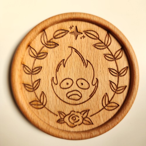 قاعدة أكواب خشبية - Calcifer