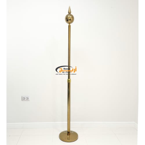 علم وسارية المملكه اخضر هدب ذهبي