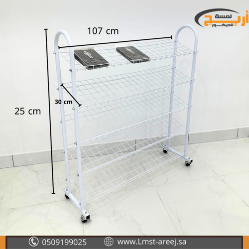 استاند احذيه 5 ارفف حديد كبير ابيض