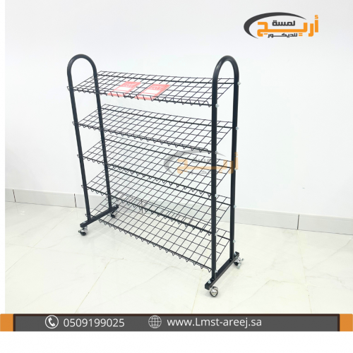 استاند احذيه 5 دور ارفف حديد كبير اسود