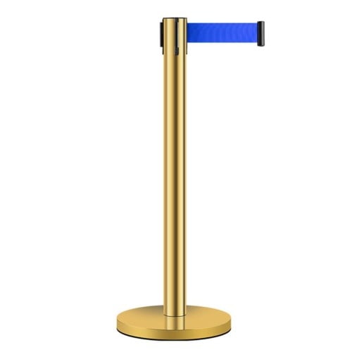 عمود حواجز تنظيم صفوف ذهبي شريط ازرق