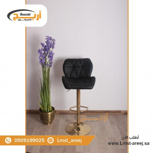 كرسي بار جلد لون اسود