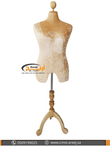 مانيكان مخمل ذهبي تايلندي قاعده خشب