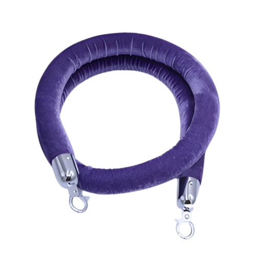 حبل حواجز مخمل لون بنفسجي خزامى طرف فضي