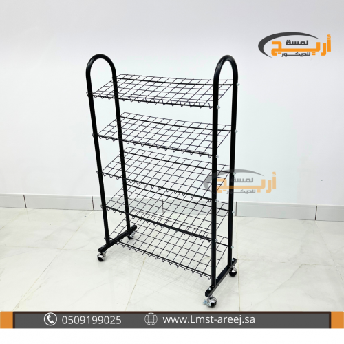 استاند احذيه 5 ارفف حديد اسود كبير