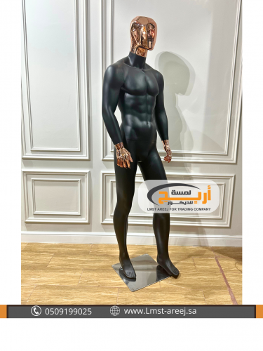 مانيكان رجالي كامل اسود راس برونزي