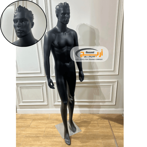 مانيكان رجالي كامل اسود ملامح وشعر
