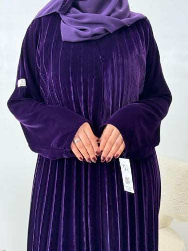 عباية تاليا مخمل كسرات كوري بنفسجي