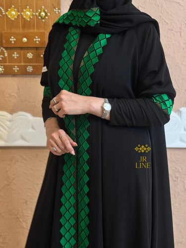 اليوم الوطني | عباية رسوخ بقماش انترنت مطرز دبل كل...