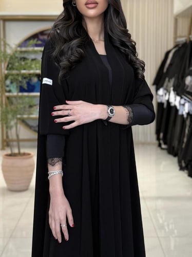 عباية غوايش بقماش كريب ملكي كم استرتش بدانتل