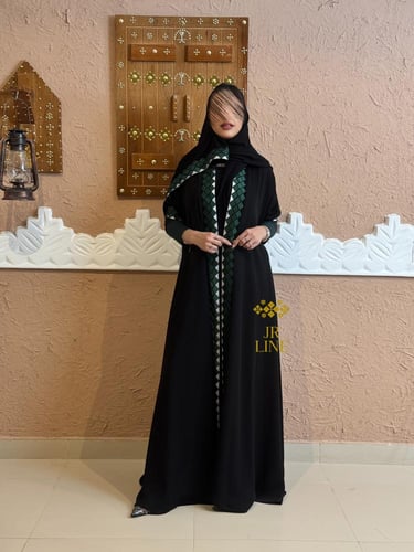 اليوم الوطني | عباية رسوخ بقماش انترنت مطرز دبل كل...