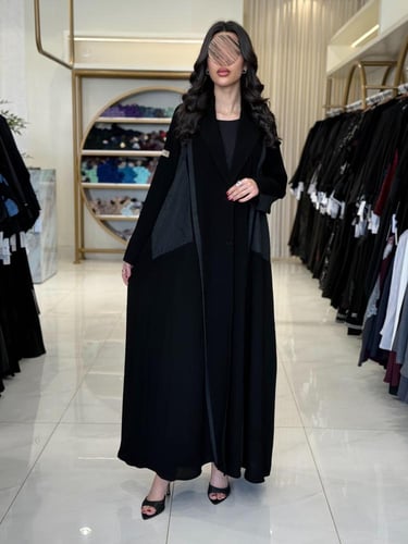 عباية ابتهاج بقماش كريب الابداع تدخيلات جاكار