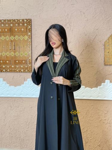 اليوم الوطني | عباية انفة بقماش كريب كيوتكس