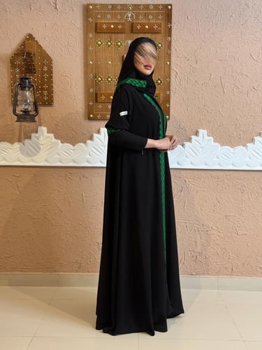 اليوم الوطني | عباية رسوخ بقماش انترنت مطرز دبل كل...