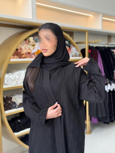 عباية هالي كريب الاناقة تدخيلات شاكيرا اسود 2