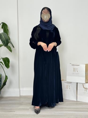 Winter collection ا عباية وعد بقماش مخمل كحلي