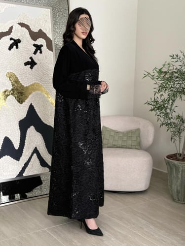 كولكشن العيد | عباية عايده بقماش كريب رموش بشك ودا...