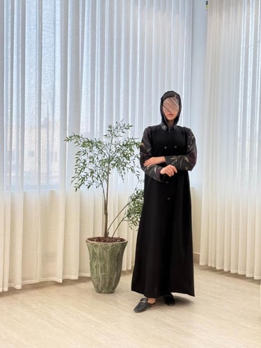 عباية نجات بقماش كريب الاناقة تدخيلات جاكار ناعم م...