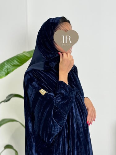 عباية هوني مخمل تويل كوري نص بشت كحلي