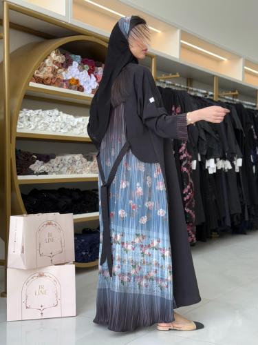 عباية شيهانه بقماش حرير كوري مع كسرات مورده بيبي ب...