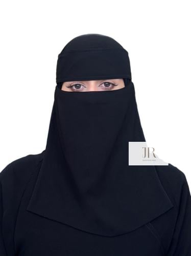 نقاب بقماش كوري طويل | مغاطين ربطة عريضة بدون مقوى