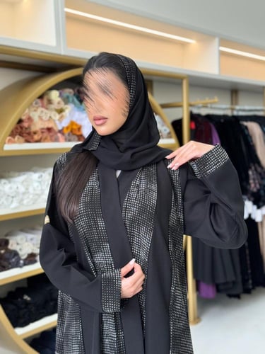 عباية هالي كريب الاناقة تدخيلات شاكيرا رمادي