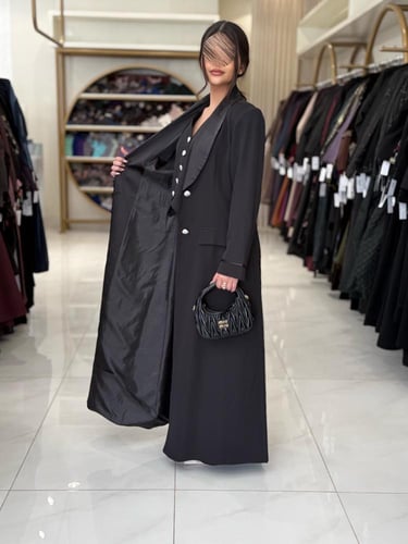 عباية ولوف بقماش كربب باربي تركي اسود ( طقم ثلاث ق...