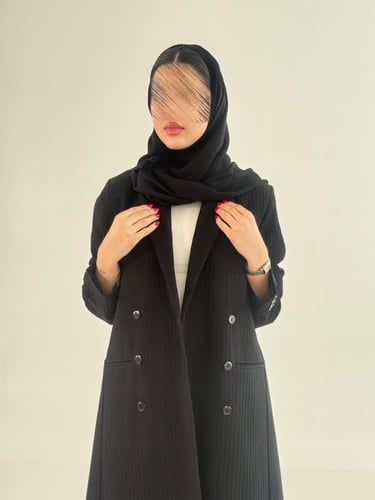 بليزر | عباية رودينه بقماش شاكيرا مقلم ١