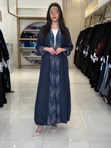 عباية احلام بقماش دانتل فرنسي دبل فيس سماوي