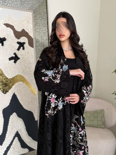 كولكشن العيد | عباية افراح بقماش دانتل فرنسي بشك