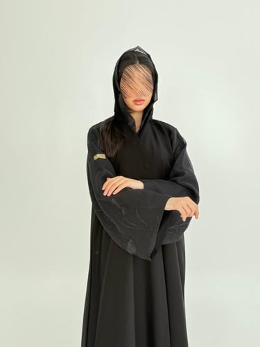 عباية ميسان بقماش كريب الاناقة بكم اورجنزا اوراق ش...