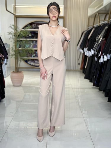 عباية إيليف بقماش كربب باربي تركي بيج ( طقم ثلاث ق...