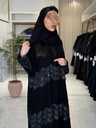 كولكشن العيد |عباية منيه بقماش كريب ملكي تدخيلات د...