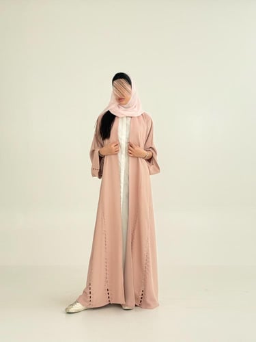 عباية نوريه بقماش كريب انترنت بارد بتخريم كمبيوتر...