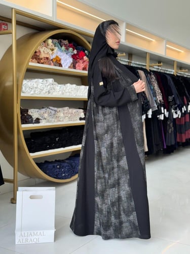 عباية هالي كريب الاناقة تدخيلات شاكيرا رمادي