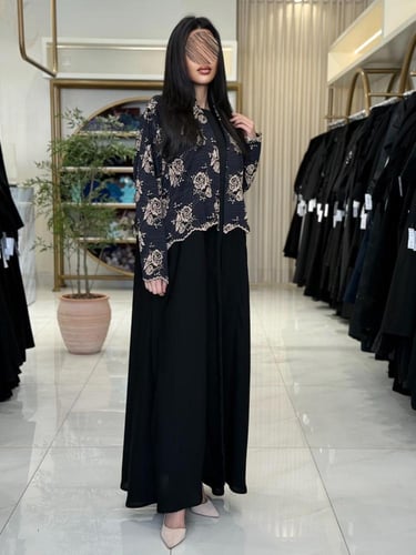 عباية مياده بقماش بلاك بيري تدخيلات دانتل فرنسي اس...