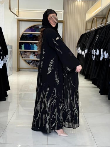 كولكشن العيد | عباية عنود بقماش شيفون مطرز مبطن بك...